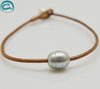 Handwork Leather Pearl Jewellery,100% Real Natural Pearls Brown Black Leather Bracelet,Fashion Women Girl Bracelet