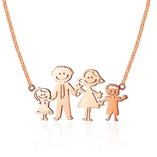 Handwritten Picture DIY Personalized 925 Sterling Silver Pendant Necklace Gold Rose Gold Color Jewelry Family Gift (NE101669)