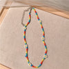 HangZhi 2021  5 pcs/set Daisy Flower Colorful Beads Clavicle Choker Necklace for Women Girls Spring Summer Jewelry