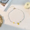 HangZhi 2022 Colorful Glazed Bohemia Simple Flowers Smiley  Little Daisy Pendant Beaded Necklace for Women Party Jewellery