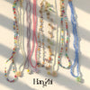 HangZhi 2022 Korean Sweet Colorful Acrylic Flower Little Daisy Pendant Bohemia Beaded Necklace for Women Party Jewellery