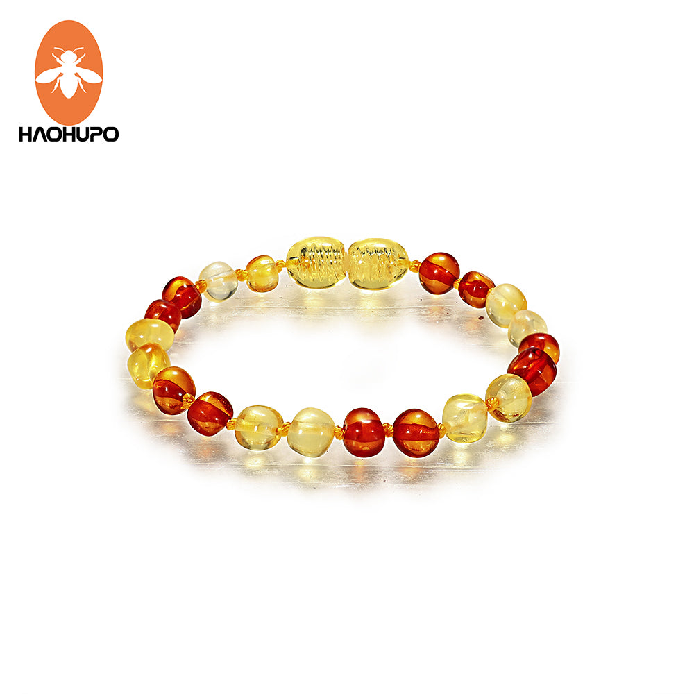 Hao Hu Po Nature Necklace Amber for Baby/adult Bracelet From The Baltic Sea Original GIC Certification with Jute Bag