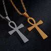 HaoYi Egyptian Cruz Pendant Necklace Symbolizes Life Charm Classic Men's Stainless Steel Jewelry