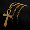 HaoYi Egyptian Cruz Pendant Necklace Symbolizes Life Charm Classic Men's Stainless Steel Jewelry