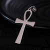 HaoYi Egyptian Cruz Pendant Necklace Symbolizes Life Charm Classic Men's Stainless Steel Jewelry