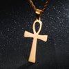 HaoYi Egyptian Cruz Pendant Necklace Symbolizes Life Charm Classic Men's Stainless Steel Jewelry