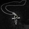 HaoYi Vintage Snake Shape Egypt Cruz Pendant Necklace Gothic 316L Stainless Steel Punk Men's Jewelry