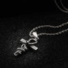 HaoYi Vintage Snake Shape Egypt Cruz Pendant Necklace Gothic 316L Stainless Steel Punk Men's Jewelry
