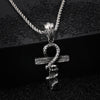 HaoYi Vintage Snake Shape Egypt Cruz Pendant Necklace Gothic 316L Stainless Steel Punk Men's Jewelry
