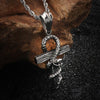 HaoYi Vintage Snake Shape Egypt Cruz Pendant Necklace Gothic 316L Stainless Steel Punk Men's Jewelry