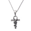 HaoYi Vintage Snake Shape Egypt Cruz Pendant Necklace Gothic 316L Stainless Steel Punk Men's Jewelry