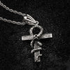 HaoYi Vintage Snake Shape Egypt Cruz Pendant Necklace Gothic 316L Stainless Steel Punk Men's Jewelry