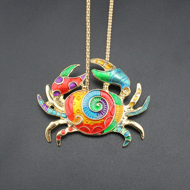 2020 New Fashion Wome's Jewelry Silver/Gold Tone Horse Starfish Elephant Crab Pendant 45cm Necklace   LAH