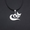 2020 New Women/Men's Jewelry Stainless Steel Little Cute Cat /Dog lover 3.7cmX2.0cm Pendant Short 17 Necklace SS-Cat