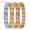 Hapiship 2021 Women's Jewelry 9mm Width Itanlian Elastic Charm Bracelet    Stainless Steel Bangle ST-