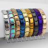 Hapiship 2021 Women's Jewelry 9mm Width Itanlian Elastic Charm Bracelet    Stainless Steel Bangle ST-