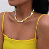 Happy Smile face baroque pearl choker necklace for women vintage boho clavicle collar necklace hawaii women jewelry 2021