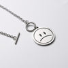 Happy Unhappy Swiveling Coin Pendant Necklace Choker Toggle Clasp Cool Jewelry