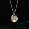 Happy Unhappy Swiveling Coin Pendant Necklace Choker Toggle Clasp Cool Jewelry