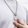 Happy Unhappy Swiveling Coin Pendant Necklace Choker Toggle Clasp Cool Jewelry