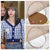 Happy smile face bead choker necklace for women colorful beads bohemia summer necklace outer banks  items