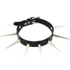 Harajaku Gothic Cool Metal Long Spiked Rivet PU Leather Chokers Necklaces for Girls Women Jewelry Punk  Collar Belt Necklace