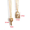 Harajuku Bunny Head Key Lock Pendant Necklace for Women Cute Animal Neck Chain Paired Necklace Couple Gifts 2021 Trendy Jewelry