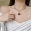 Harajuku Cherry Pendant Necklace for Women 2021 Korean Necklaces Cute Egirl Sweet Girlfriend Gifts Ot Buckle Necklaces Jewelry