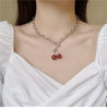 Harajuku Cherry Pendant Necklace for Women 2021 Korean Necklaces Cute Egirl Sweet Girlfriend Gifts Ot Buckle Necklaces Jewelry