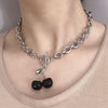 Harajuku Cherry Pendant Necklace for Women 2021 Korean Necklaces Cute Egirl Sweet Girlfriend Gifts Ot Buckle Necklaces Jewelry