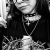 Choker Goth Satan Inverted Peter's Cross Necklace Stainless Steel PU Leather Cosplay Anime Necklaces Jewelry Gift