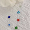 Harajuku Colorful Rainbow Beads Choker Necklace Y2K Trendy Korean Flower Irregular Pendant Necklace Beads For Jewelry