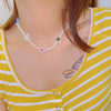 Harajuku Colorful Rainbow Beads Choker Necklace Y2K Trendy Korean Flower Irregular Pendant Necklace Beads For Jewelry
