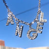 Harajuku Crystal Letter Necklace DIY 26 Letters Pendant Initial Collares Mujer Angel Name Choker Necklaces Stainless Steel Chain