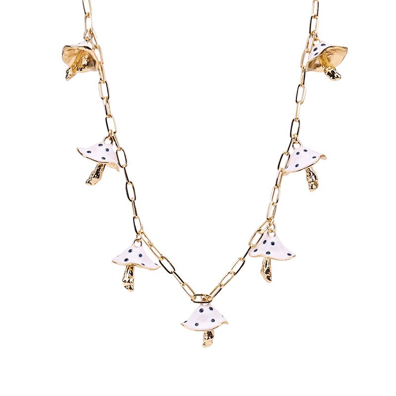 Harajuku Cute Colorful  Lovely Punk Mushroom Choker Necklaces Women Jewelry Couple Gift Necklace Pendant Chokers