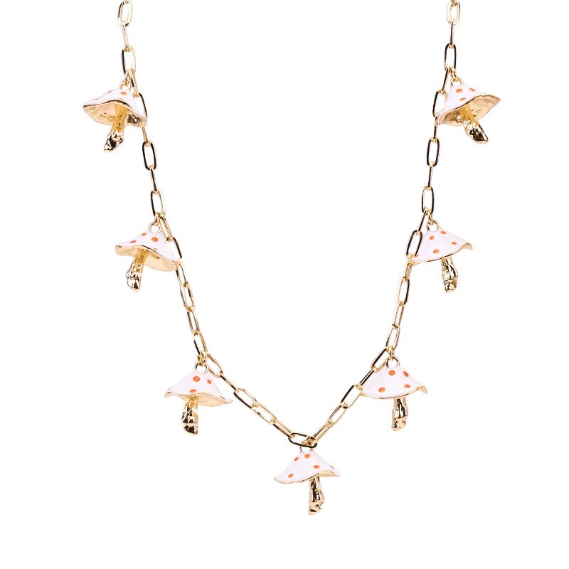 Harajuku Cute Colorful  Lovely Punk Mushroom Choker Necklaces Women Jewelry Couple Gift Necklace Pendant Chokers