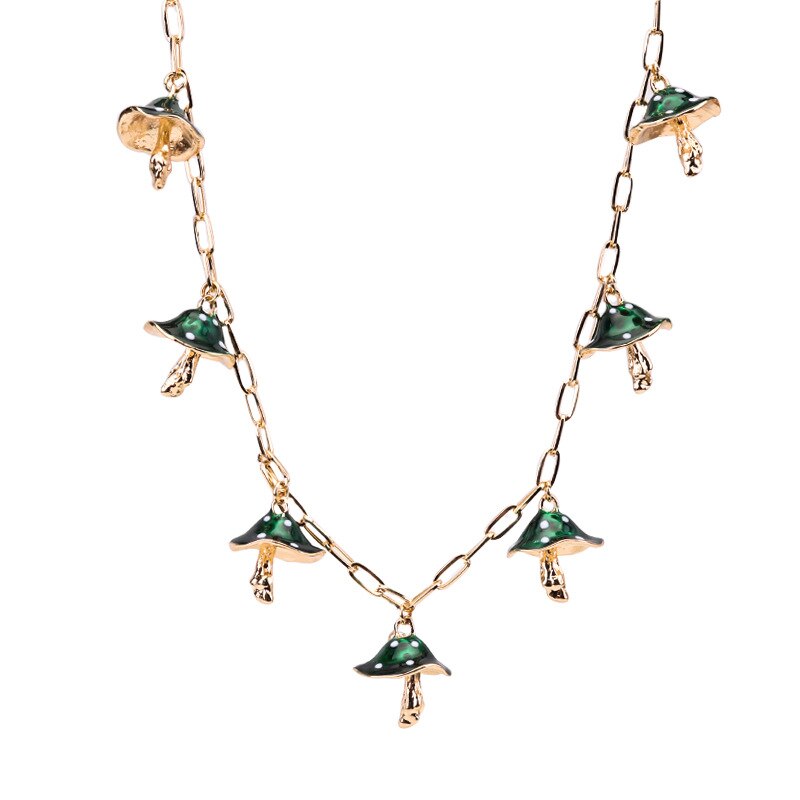 Harajuku Cute Colorful  Lovely Punk Mushroom Choker Necklaces Women Jewelry Couple Gift Necklace Pendant Chokers