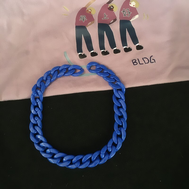 Harajuku Disco 90s Lilac Collar Necklaces Ins Cool Punk Multicolor Acrylic Necklaces for Women Girl Party Gifts