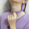 Harajuku Disco 90s Lilac Collar Necklaces Ins Cool Punk Multicolor Acrylic Necklaces for Women Girl Party Gifts