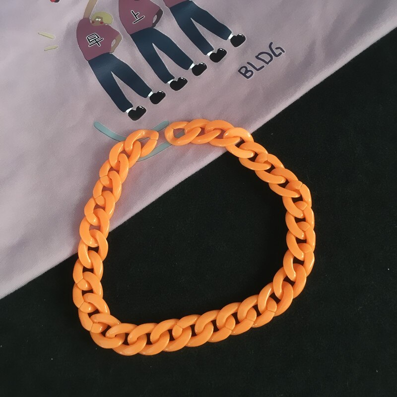 Harajuku Disco 90s Lilac Collar Necklaces Ins Cool Punk Multicolor Acrylic Necklaces for Women Girl Party Gifts