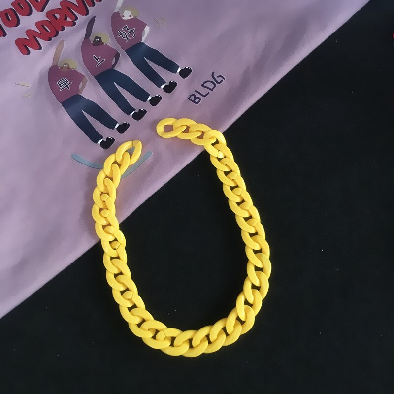 Harajuku Disco 90s Lilac Collar Necklaces Ins Cool Punk Multicolor Acrylic Necklaces for Women Girl Party Gifts