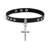 Harajuku Geometric Love Chocker Dark Black Collar Retro Black Leather Neckband Clavicle Goth Necklace Rock Jewelry Gifts