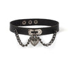 Harajuku Geometric Love Chocker Dark Black Collar Retro Black Leather Neckband Clavicle Goth Necklace Rock Jewelry Gifts