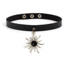 Harajuku Geometric Love Chocker Dark Black Collar Retro Black Leather Neckband Clavicle Goth Necklace Rock Jewelry Gifts