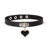 Harajuku Geometric Love Chocker Dark Black Collar Retro Black Leather Neckband Clavicle Goth Necklace Rock Jewelry Gifts