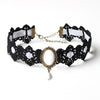 Harajuku Goth Lace Choker Necklaces For Women Aesthetic Crystal Flannel Necklace Gothic Punk Collar Slytherin Bohemian Jewelry