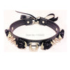 Harajuku Kawaii Punk Rock Flower Spikes Leather Collar Double Spiked Lace Up Choker Colalr Necklace