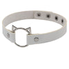Harajuku Punk Soft Girl PU Leather Cat Head Collar Female Neck Band Internet Influencer Street Snap Clavicle Chain Cosplay