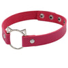 Harajuku Punk Soft Girl PU Leather Cat Head Collar Female Neck Band Internet Influencer Street Snap Clavicle Chain Cosplay