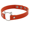 Harajuku Punk Soft Girl PU Leather Cat Head Collar Female Neck Band Internet Influencer Street Snap Clavicle Chain Cosplay